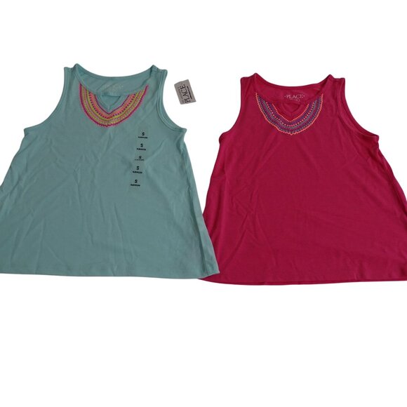 Lot of 7 The Childrens Place Girls Size S 5 6 Tank Tops T-Shirt - Picture 5 of 9